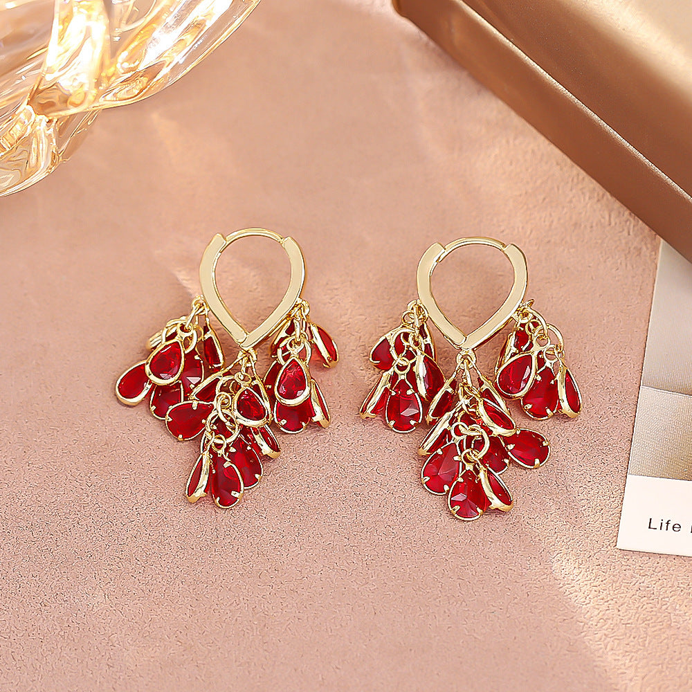 New Fashion Crystal Tassel Earrings Women