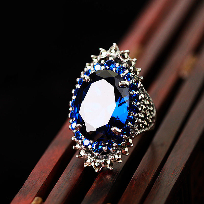 Vintage Thai Silver Gemstone Ring