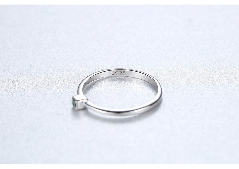 S925 sterling silver gemstone ring