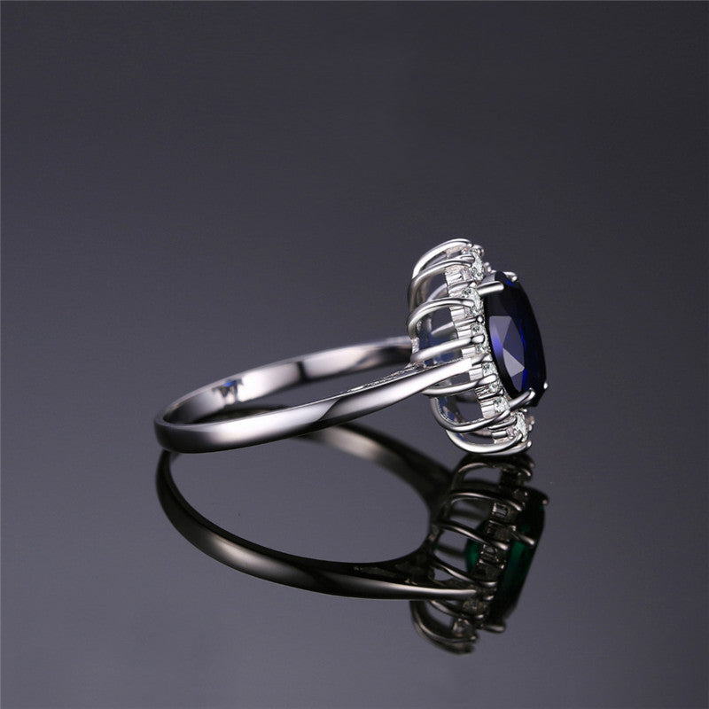 Blue gemstone zircon ring female