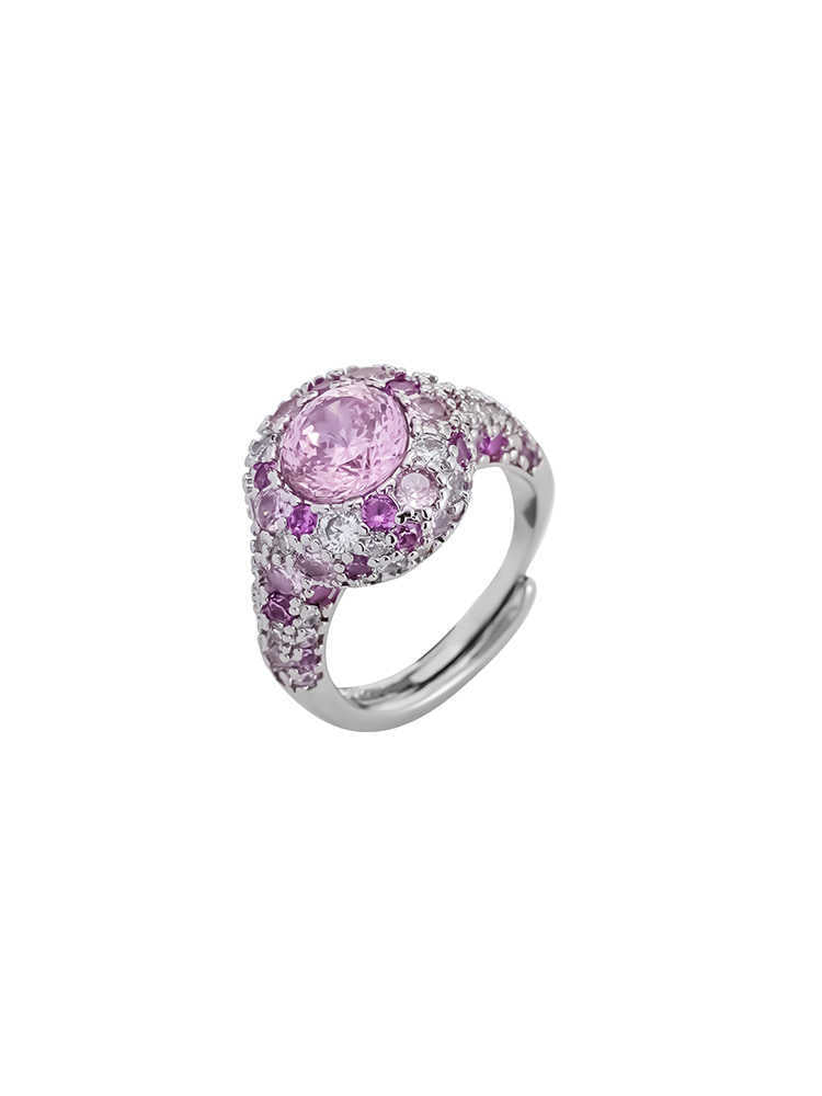Adjustable Crystal Metaphysical Gemstone Ring With Opening