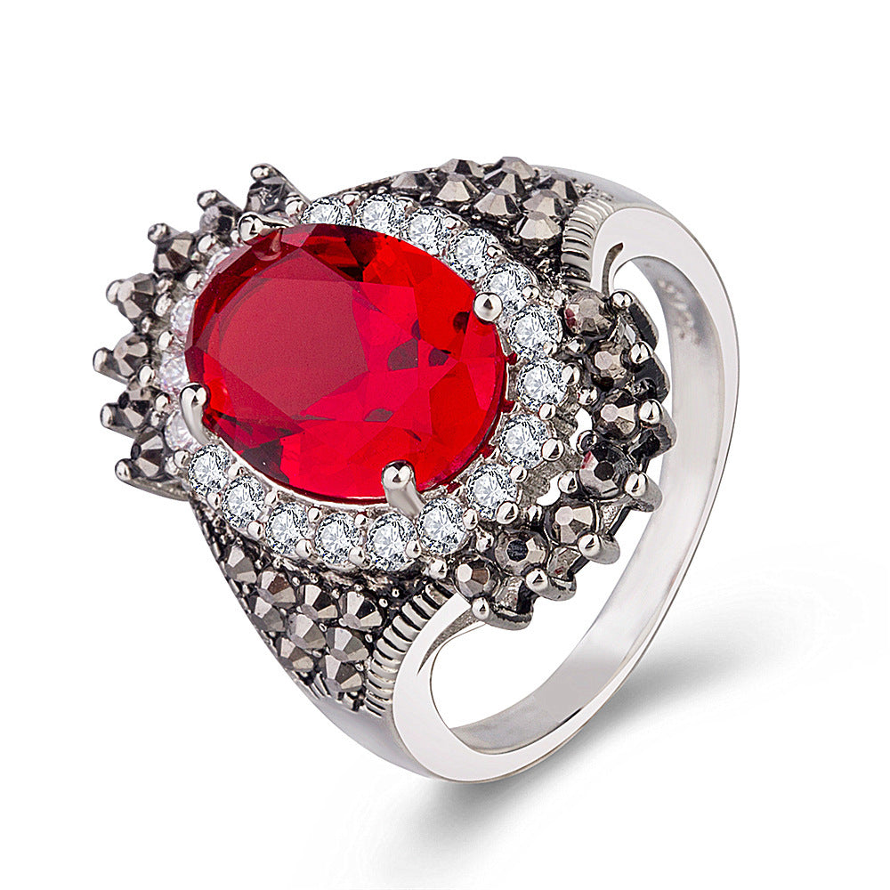 Vintage Thai Silver Gemstone Ring