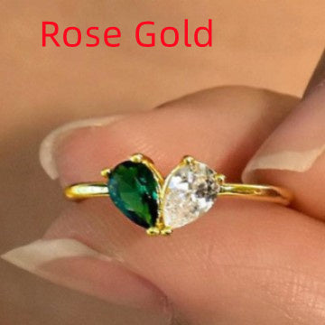 Fashionable Teardrop Gemstone Simple Women's Ring