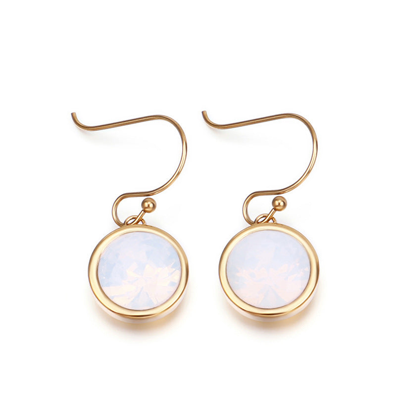 European And American Style Round Zircon Multicolor Earrings Personality