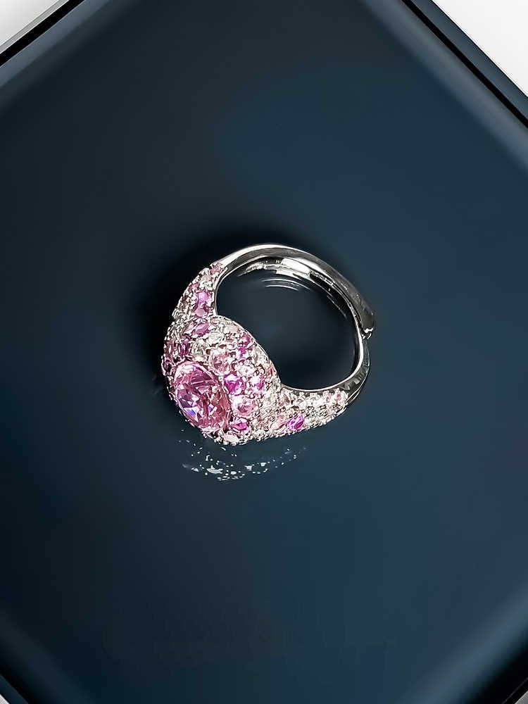 Adjustable Crystal Metaphysical Gemstone Ring With Opening