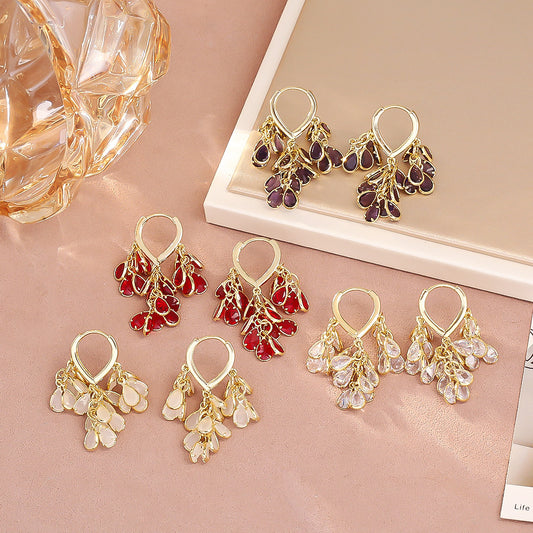 New Fashion Crystal Tassel Earrings Women