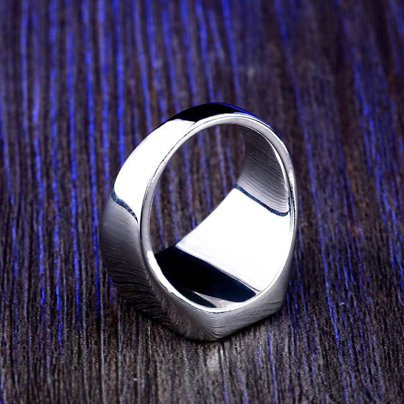 Stainless Steel Gemstone Simple Ring