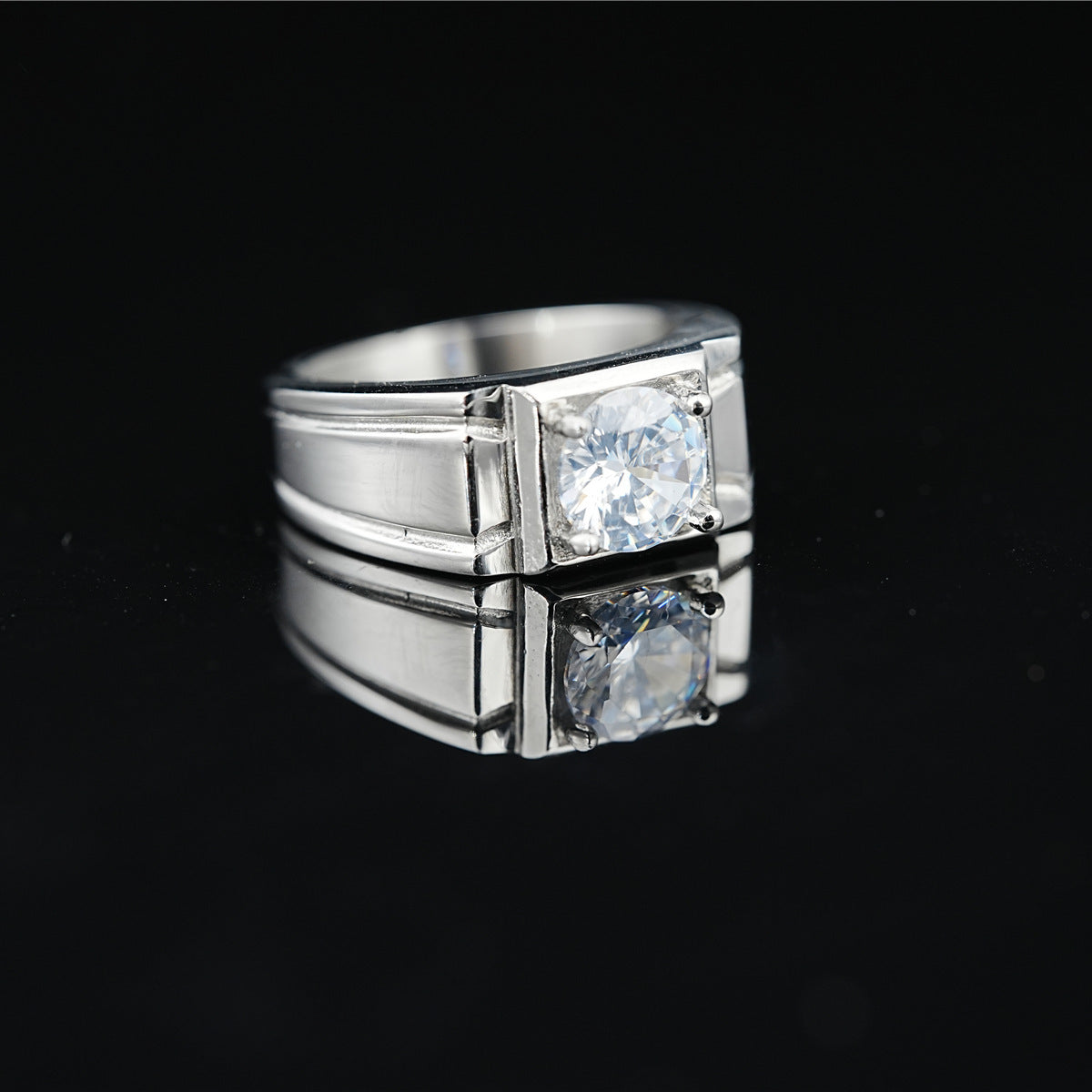 Moissanite Gemstone Ring Korean Fashion
