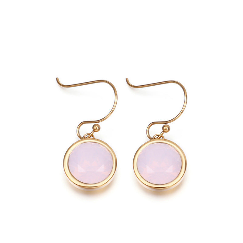 European And American Style Round Zircon Multicolor Earrings Personality