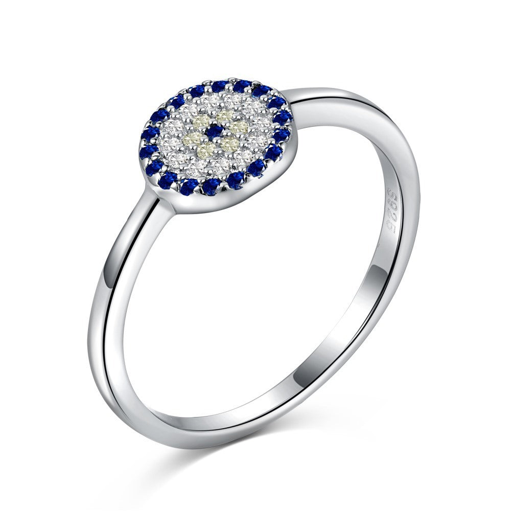 Women's Fashion S925 Sterling Silver Blue Eye Ring